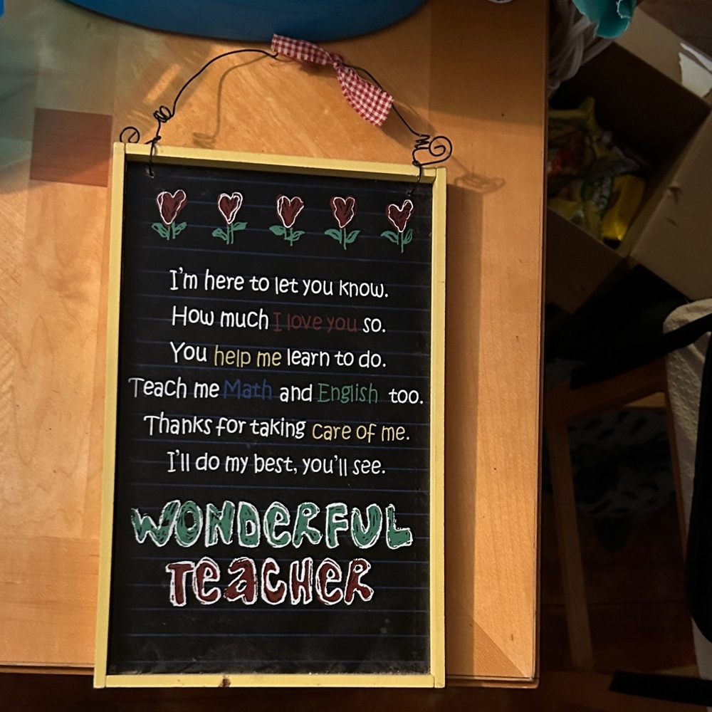 Chalkboard Sign with Inspirational Message - Black and Red